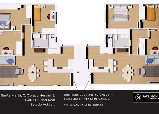 Dos Pisos en venta calle Obispo Hervás con Alárcos en Ciudad Real