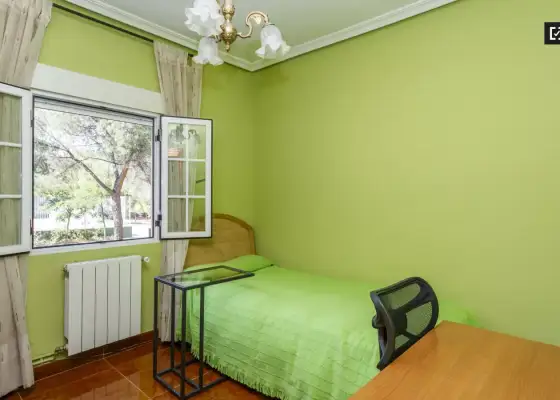 Habitación grande con amplio espacio de almacenamiento en un apartamento de 4 dormitorios, Ciudad Lineal en Madrid