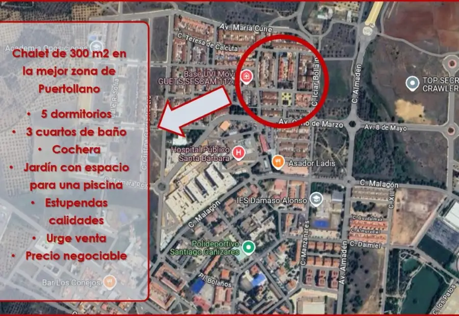 Impresionante chalet. Amplio, elegante, con jardín y gran garaje. en Puertollano